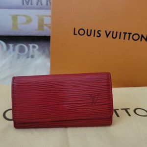 Authentic Louis Vuitton Epi Leather 4 Key Holder  - Red